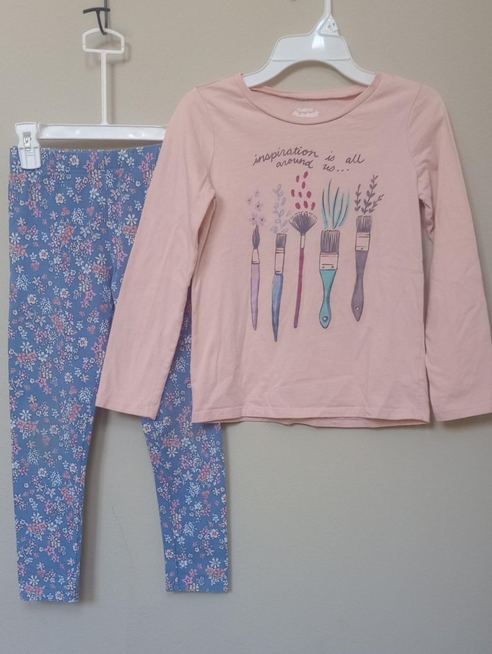 OshKosh B'gosh Pink Paintbrush Graphic Top with Cropped Leggings